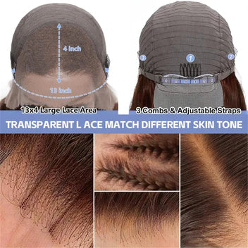 13x4 Lace Frontal Human Hair Wig Brown Body Wave Density